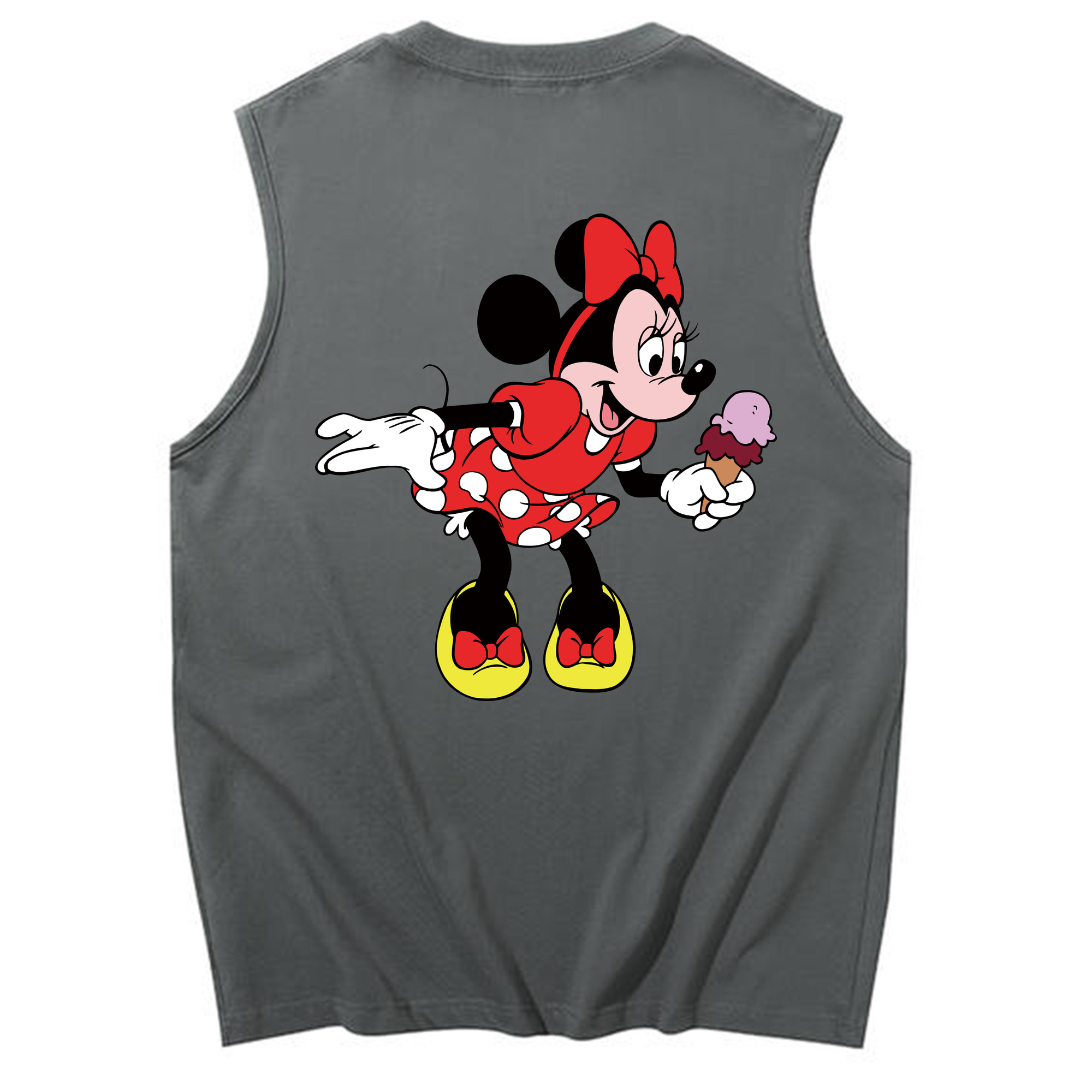 ミッキーマウス Mickey Mouse コットン100％タンクトップ（背面プリント）